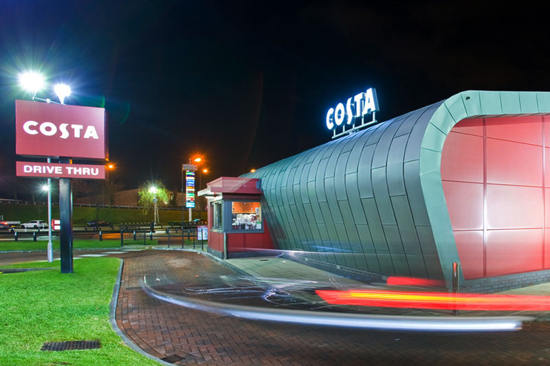 Costa Coffee Drive Thru Signage