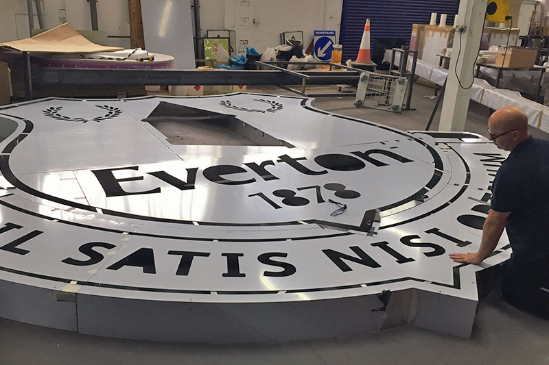 Giant Metal Crest In Benson Signs Workshop