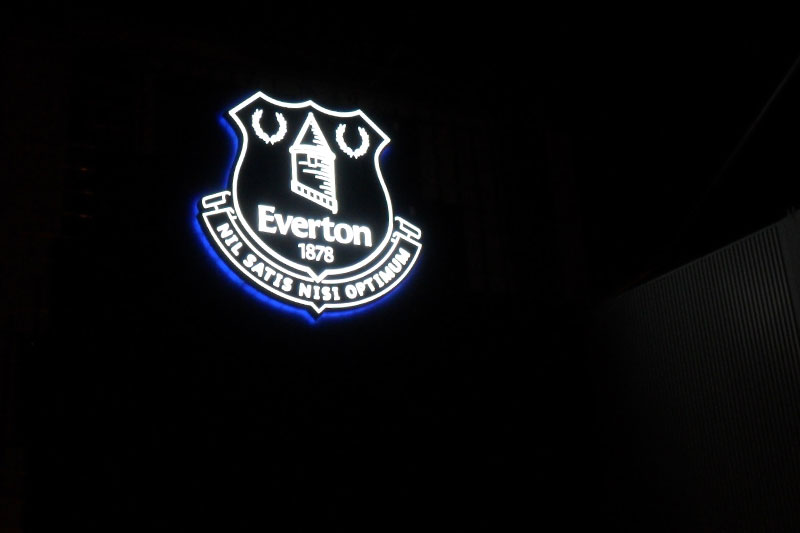 Giant Illuminated Crest At Everton
