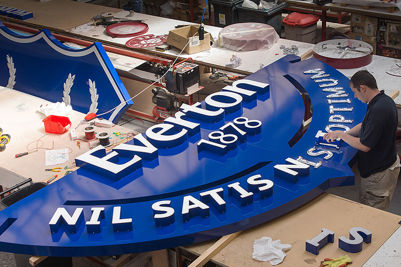 Everton Crest Inside Benson Signs Workshop