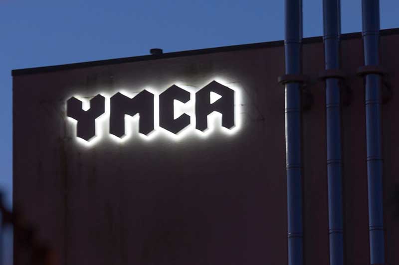Ymca Wirral Halo Illuminated Built Up Letters